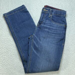 Levis 514 Jeans Womens Sz 14 R Blue Adjustable Waist Straight Leg Mid Rise 27x29